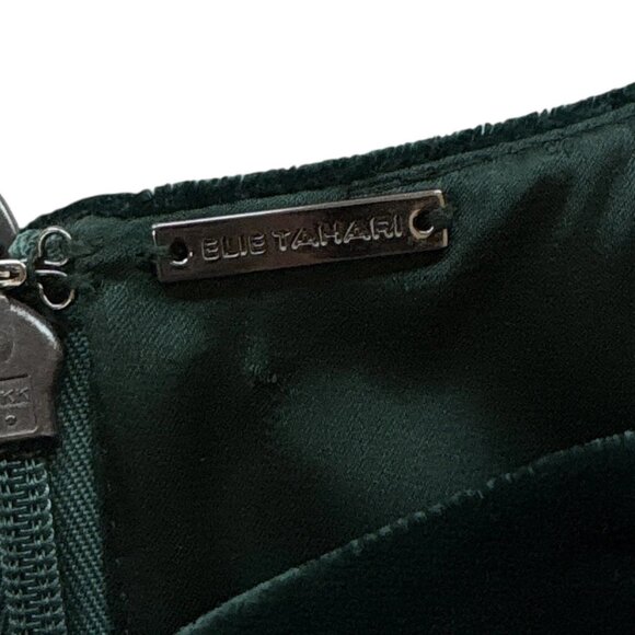 Elie Tahari Jemra Velvet Velour Keyhole Cocktail Evening Dress Green Size US 4 - Picture 7 of 10